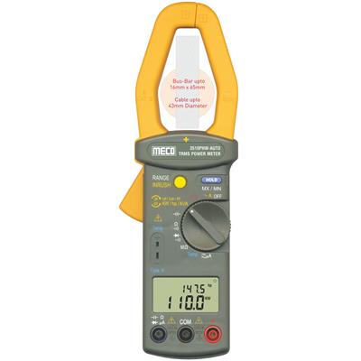 
Clamp-On TRMS Power Meter (1000A, 600kW) Autoranging with Dual Display