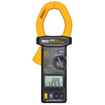 3 Phase / 1 Phase TRMS Clamp-On Autoranging Power Meter for AC / DC Power Measurement